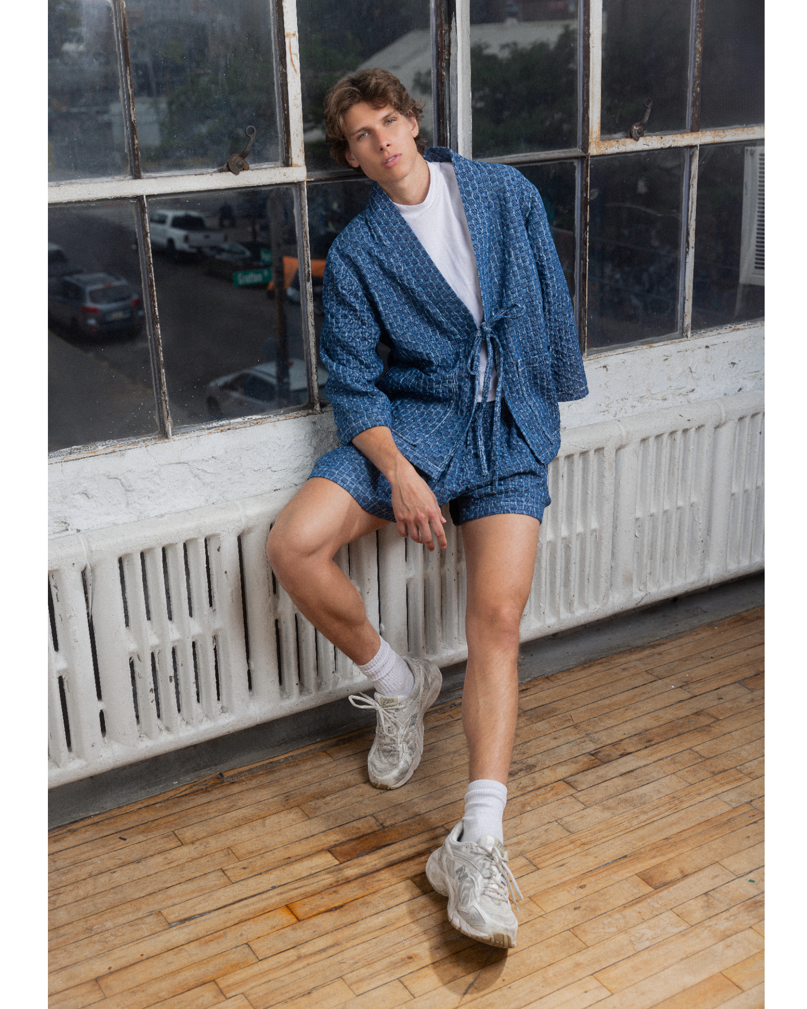 Denim Checkered Shorts