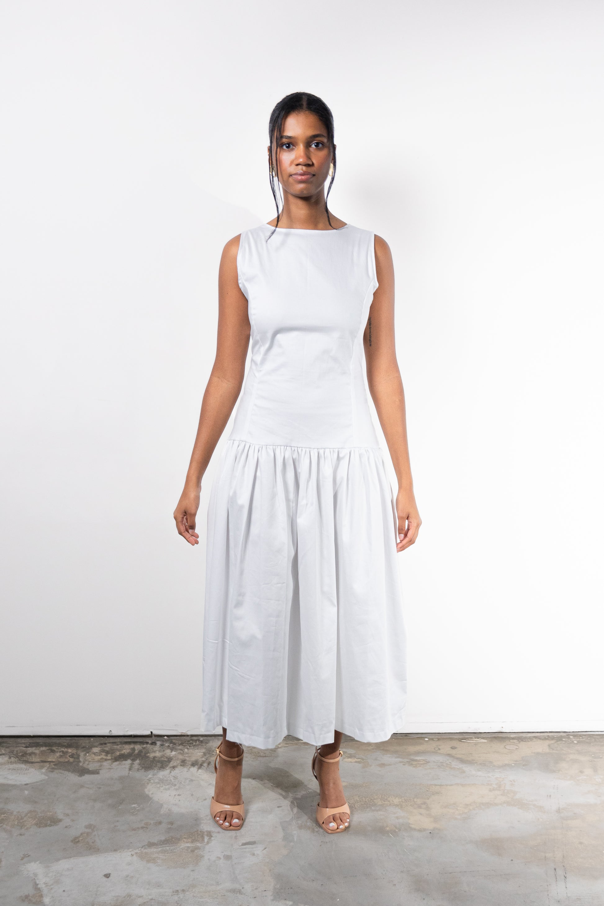 backless drop waist dress 