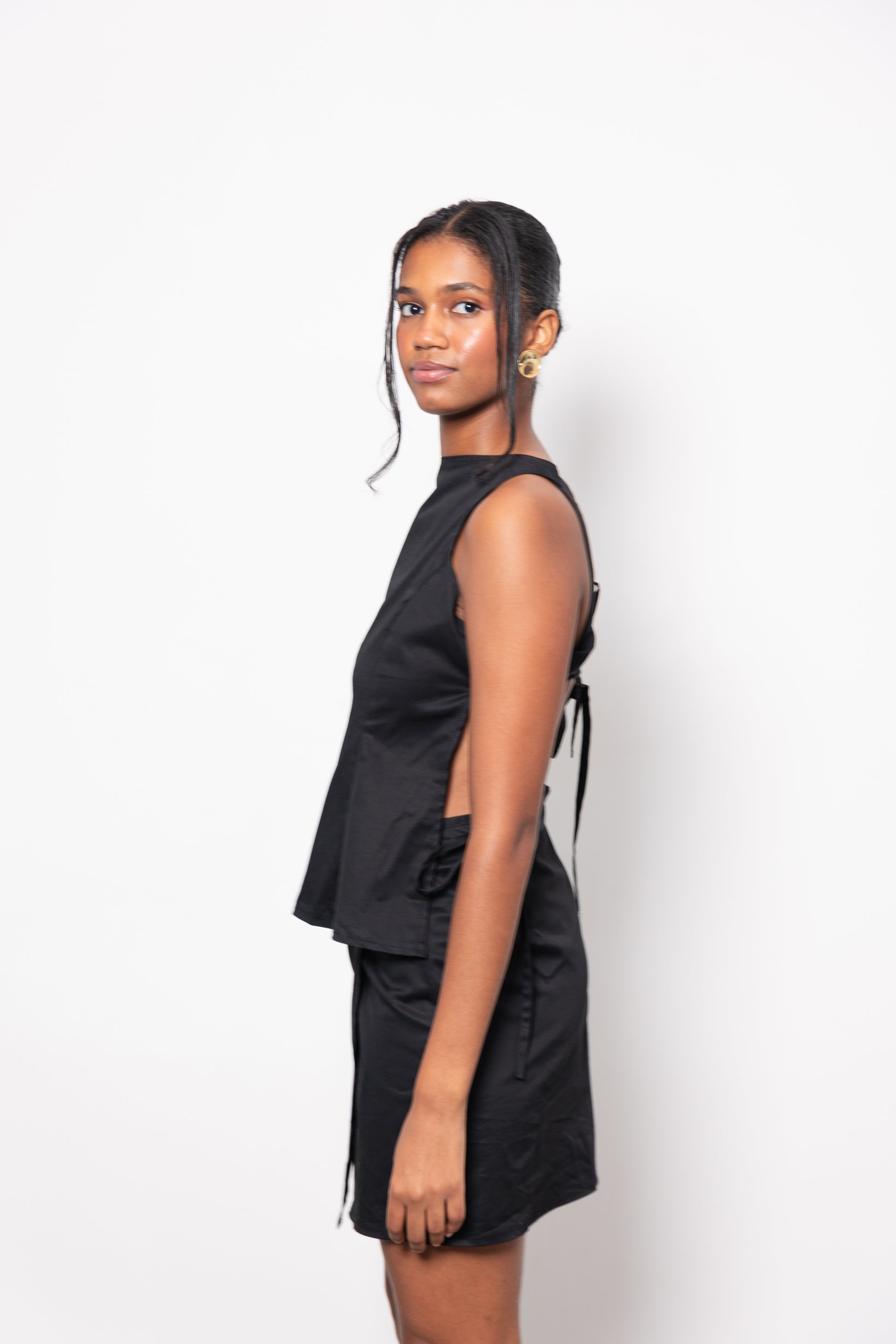 backless cotton top tie-back