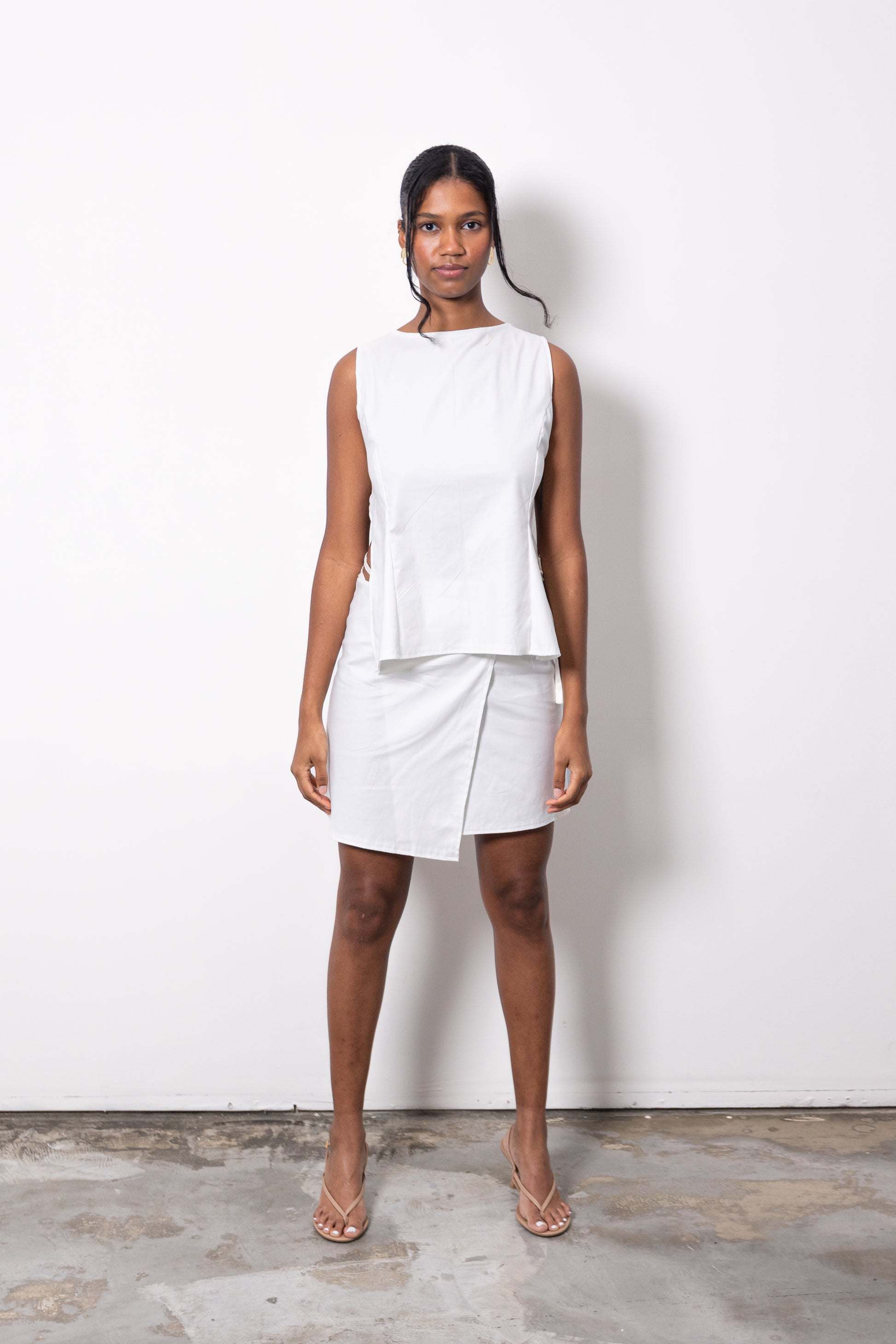 backless cotton top tie-back