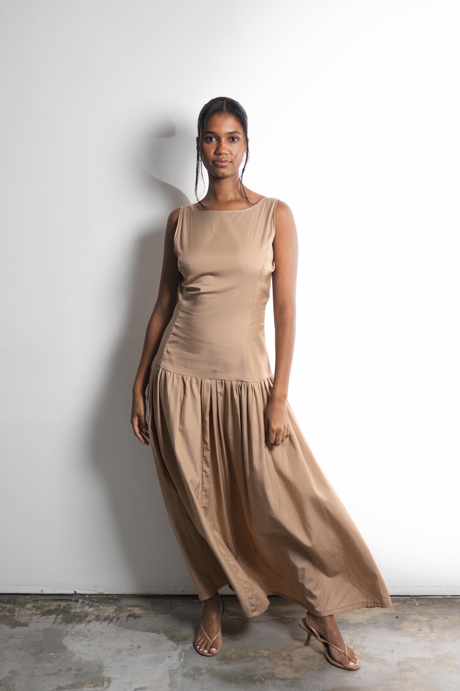 backless drop waist dress 