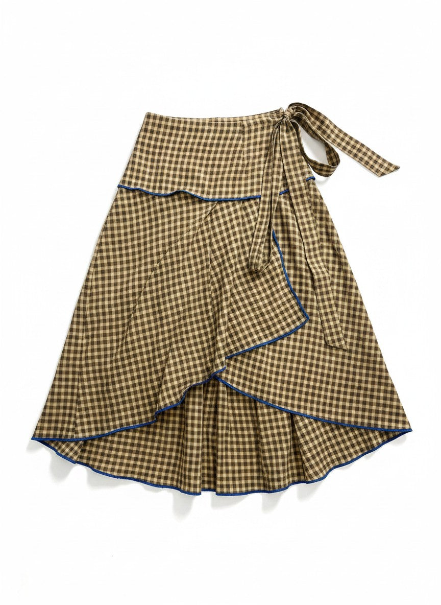 Flannel Plaid Wrap Skirt