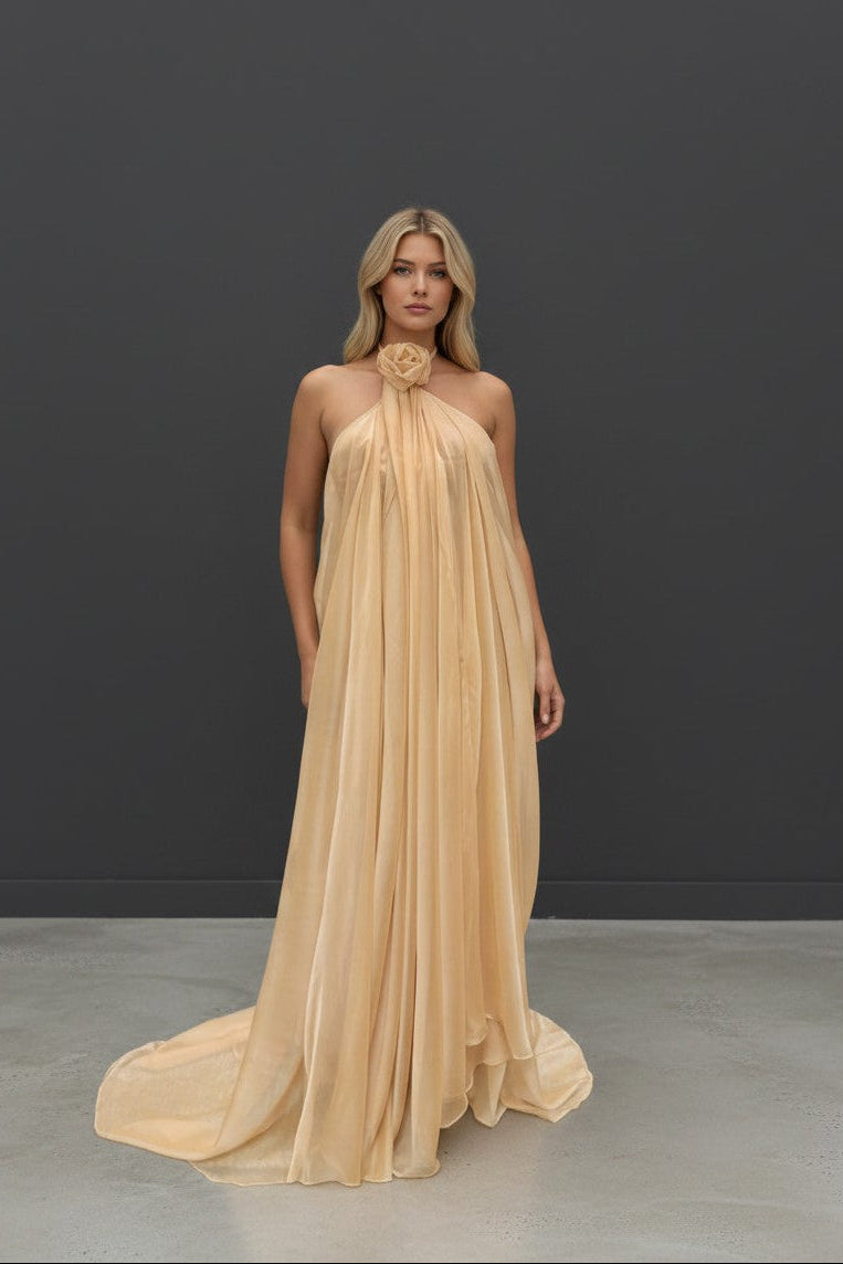 Sonora Halter Chiffon Gown