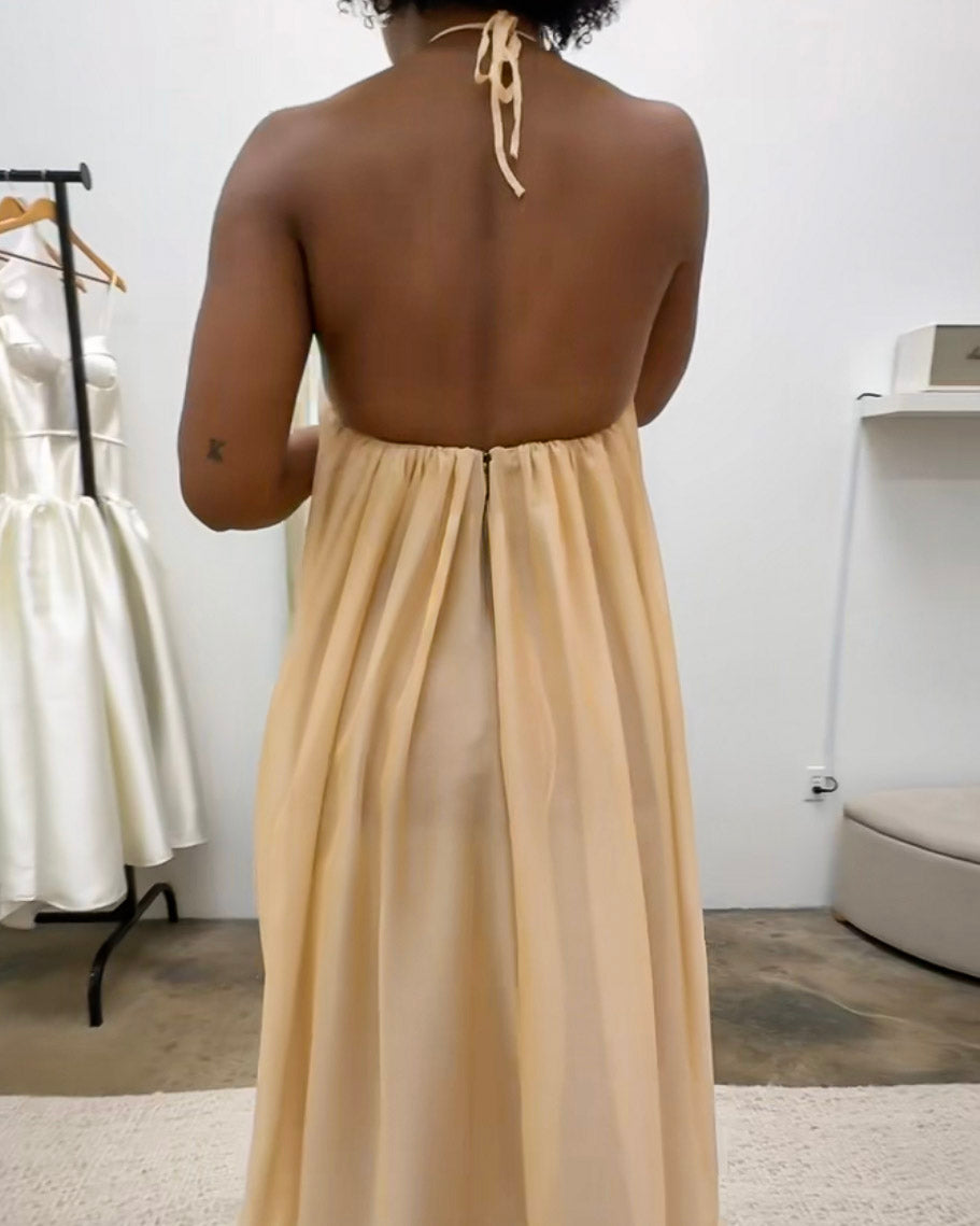 Sonora Halter Chiffon Gown